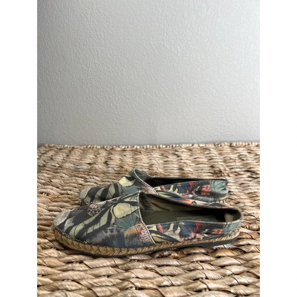 Valentino Women's Multicolor Butterfly‎ Print Canvas Espadrille Flats Size 37